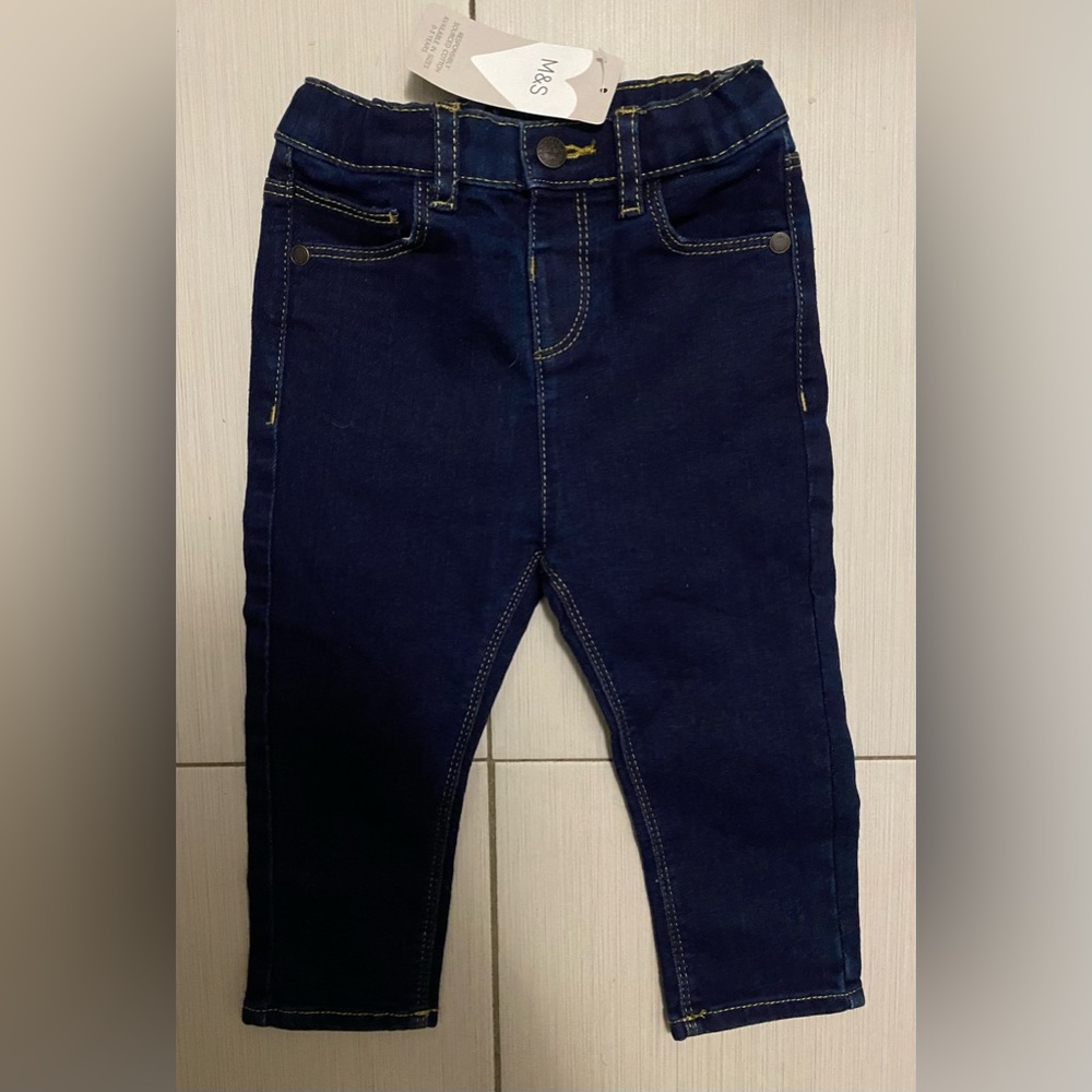 Unisex Baby UK size 12 to 18 months Denim Jeans Pant Dark Blue